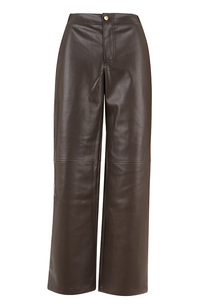 Mocha Pleather Trousers