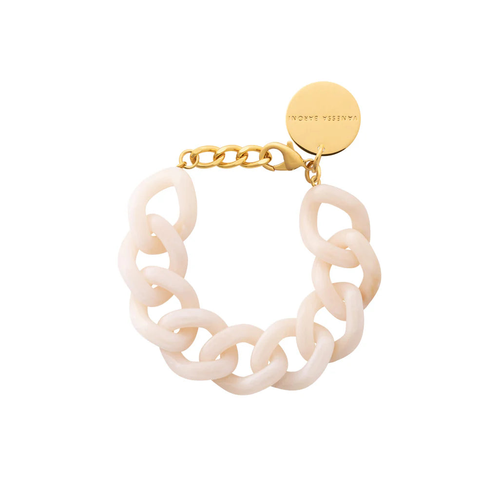 Flat chin bracelet in latte marble