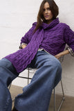 Cable pullover in purple