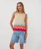 Sleeveless top with colour zig zag