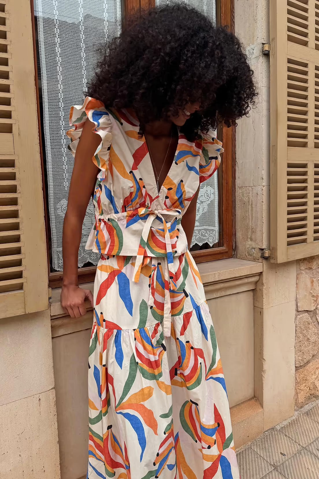 Kerri top with banana print