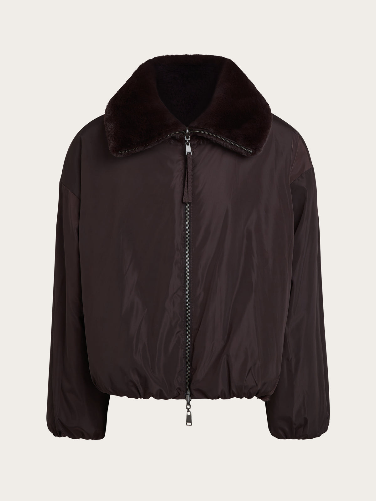 Deep Plum Reversible Fur Jacket