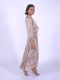 “Monaco” dress in snow leopard pattern