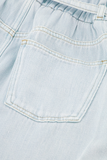 Light Blue Denim Shorts with Belt
