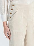 Straight cut corduroy trousers in dusty beige/blush