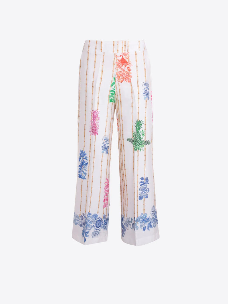 Straight Legged Bamboo Print Trouser
