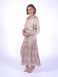 “Monaco” dress in snow leopard pattern