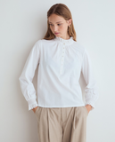Ruffled Neck Cotton Top