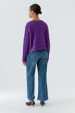 Cable pullover in purple