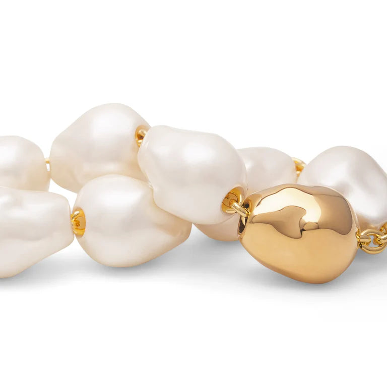 Vanessa Baroni Gold& Pearl Bracelet