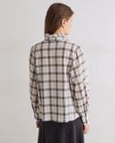 Check Shirt with Frill Collar