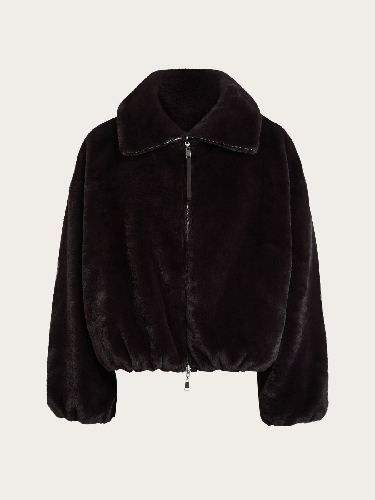 Deep Plum Reversible Fur Jacket