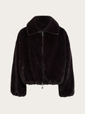 Deep Plum Reversible Fur Jacket