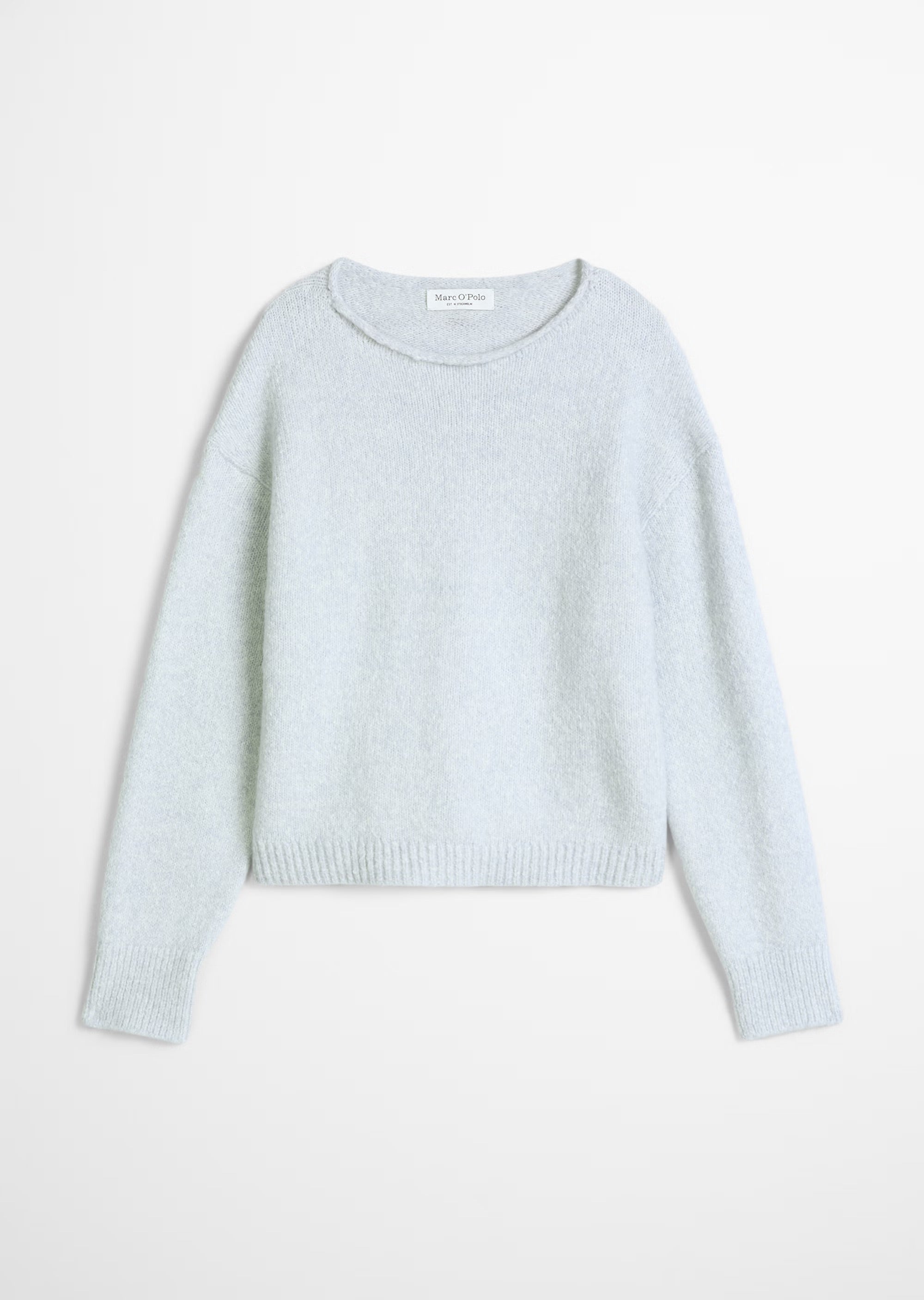 Cozy Round neck wool sweater in light blue