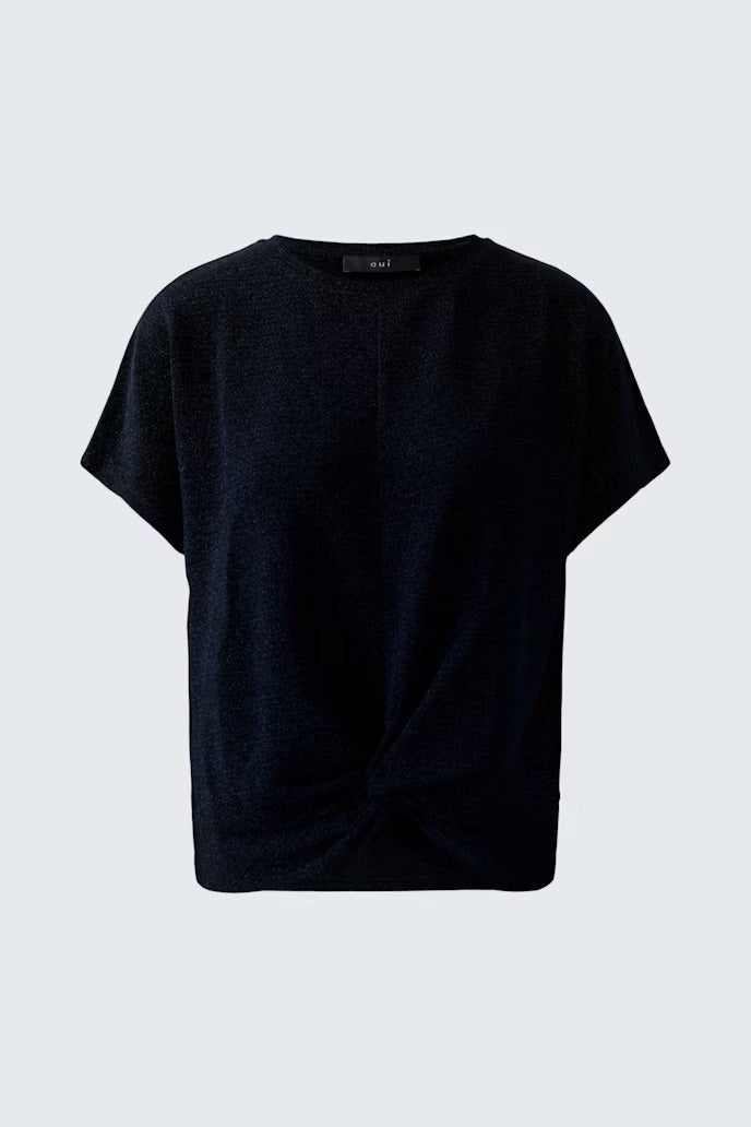 Navy Lurex Top with Know Front