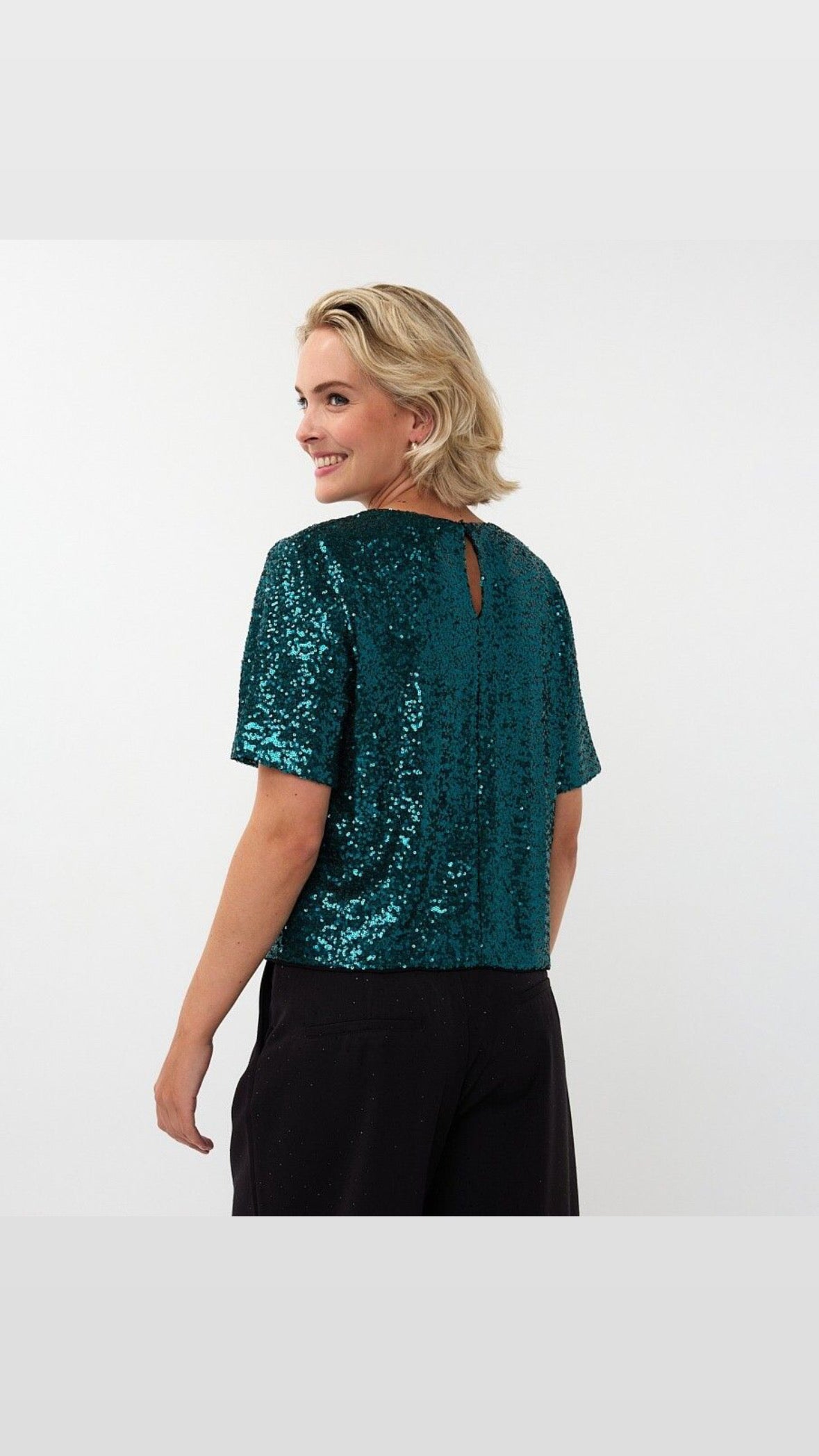 Teal Sequins Top