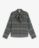 Yerse Check Pussy Bow Blouse