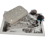 Silver Diamonte encrusted Clutch