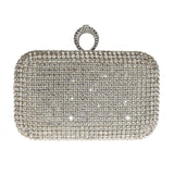 Silver Diamonte encrusted Clutch