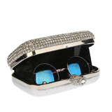 Silver Diamonte encrusted Clutch