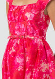 Short belted dress in red/pink