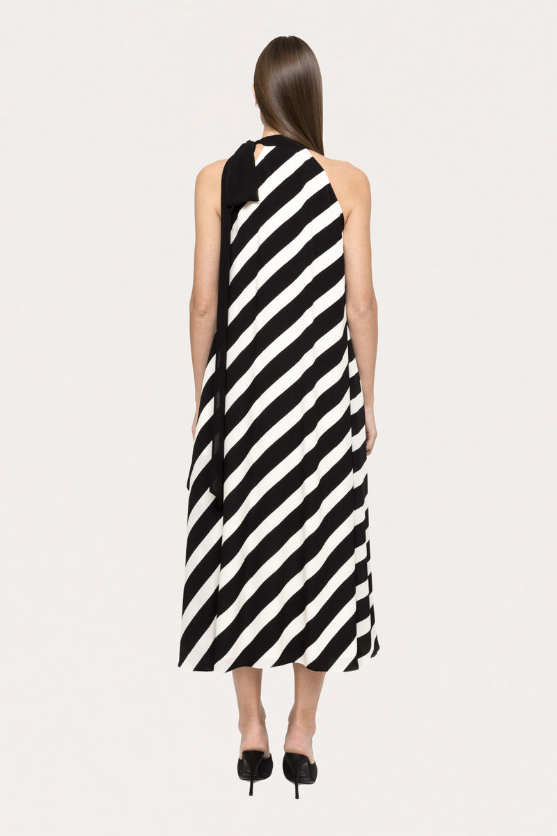 Printed Belted Midi Dress