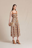 Ethnic summer dress with crochet straps and belt
