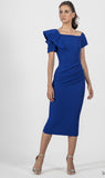 Blue Dress with Shoulder Swirl