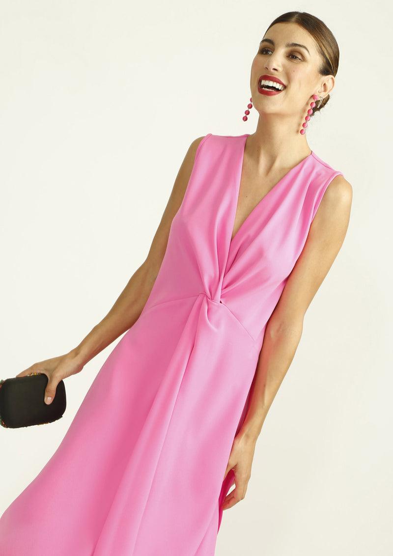 Long fluid top in bubblegum pink