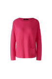 Organic cotton sweater with single pocket in cerise pink