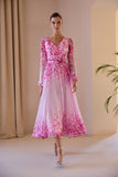 Pink petal chiffon dress