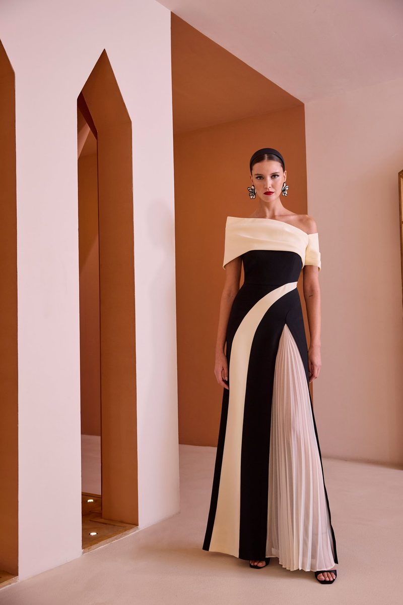 Full length Black and Ivory Dress