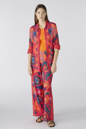 Tropical print palazzo trousers
