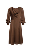 Coffee midi dress