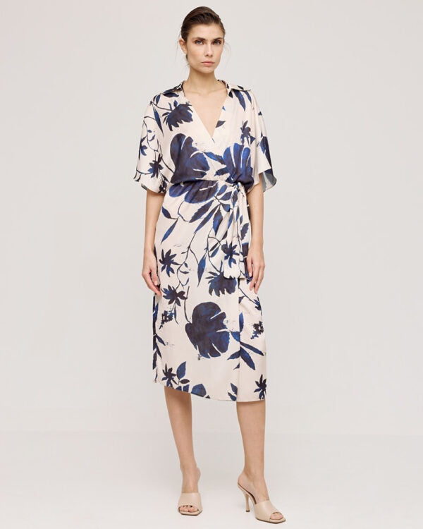 Floral Wrap Dress with side tie belt
