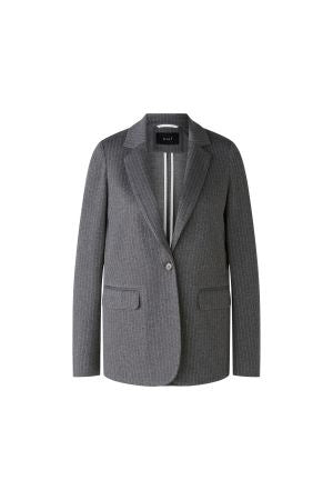 Grey jersey blazer with pinstripe