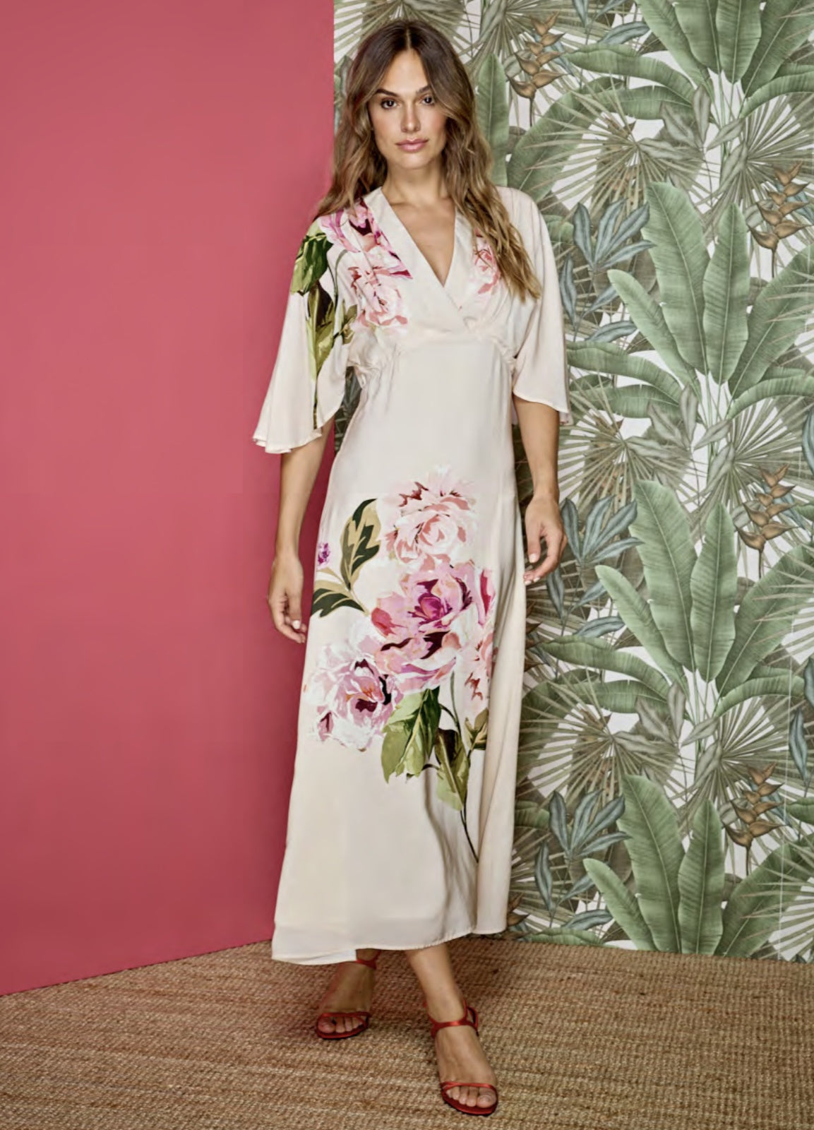 Nude and Floral Dress