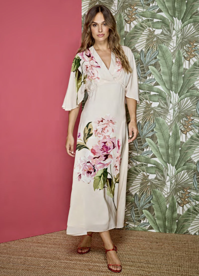 Nude and Floral Dress