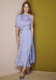 Blue with Brown Polka Dots Dress