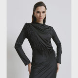 Black feathered top