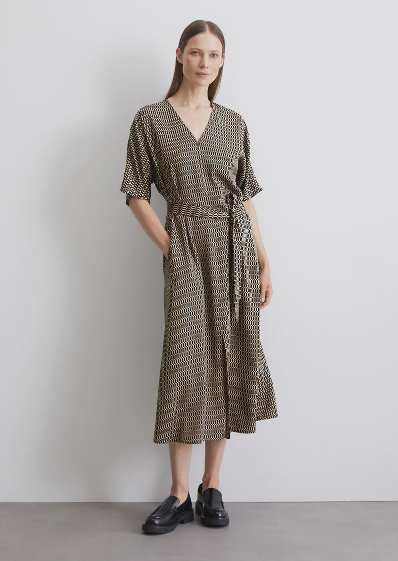 Midi dress in viscose twill