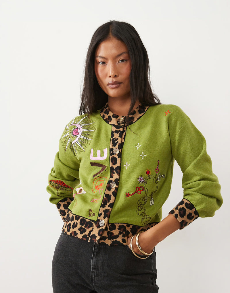 Olive Amour Forest Cardigan