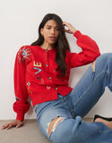 Red Amour Forest Cardigan