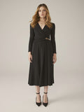 Black dress with gold chain
