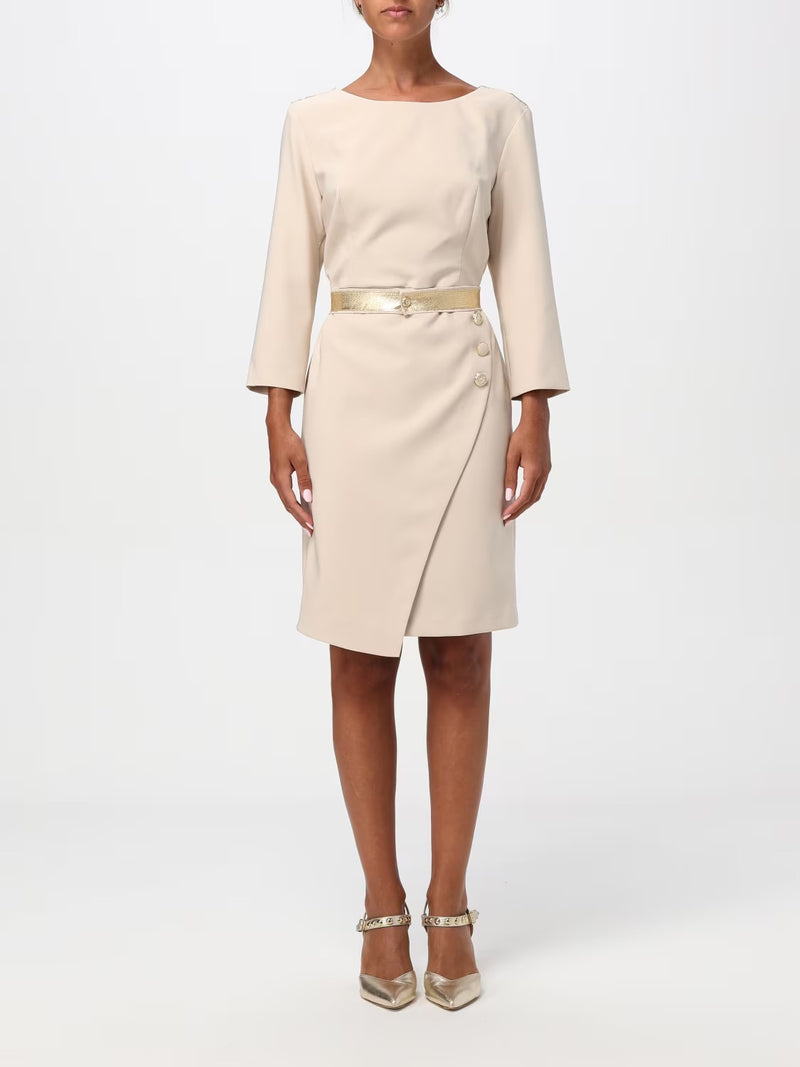 Ivory dress with asymmetric hemline