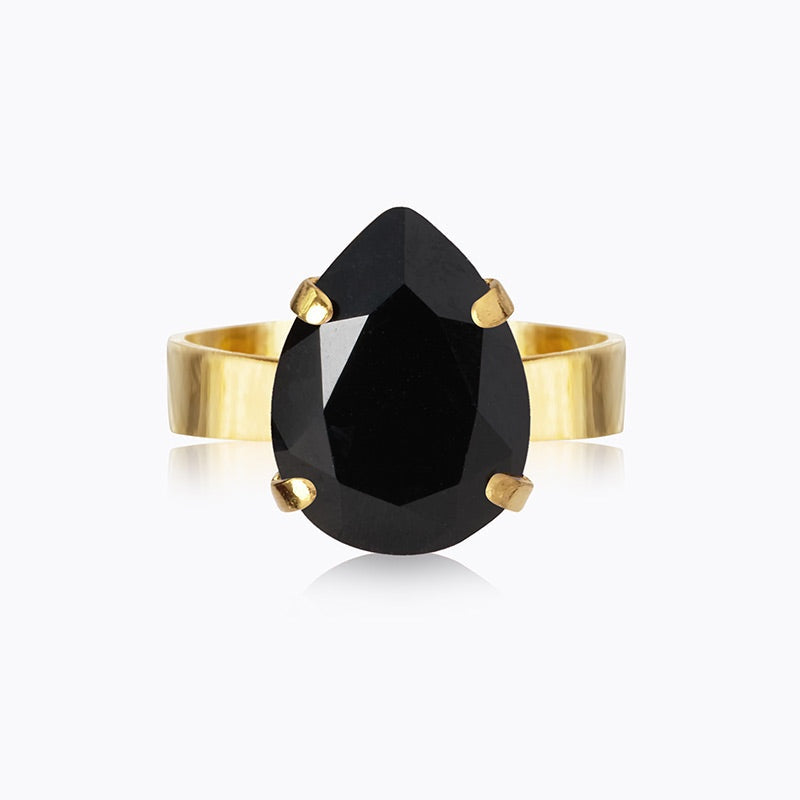 Mini Drop Ring in Jet