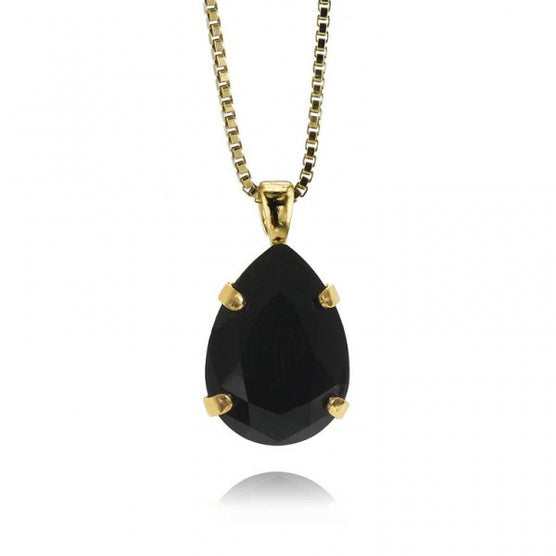 Mini Drop Necklace in Jet