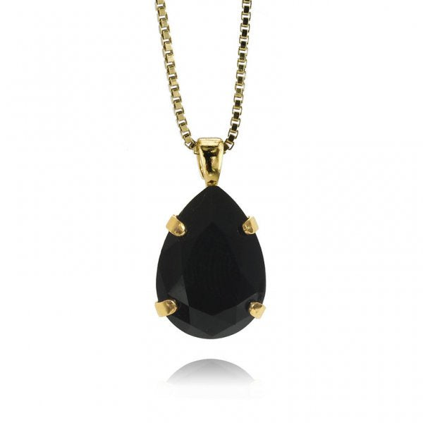Mini Drop Necklace in Jet