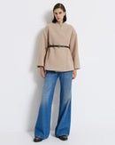 Beige jacket with belt