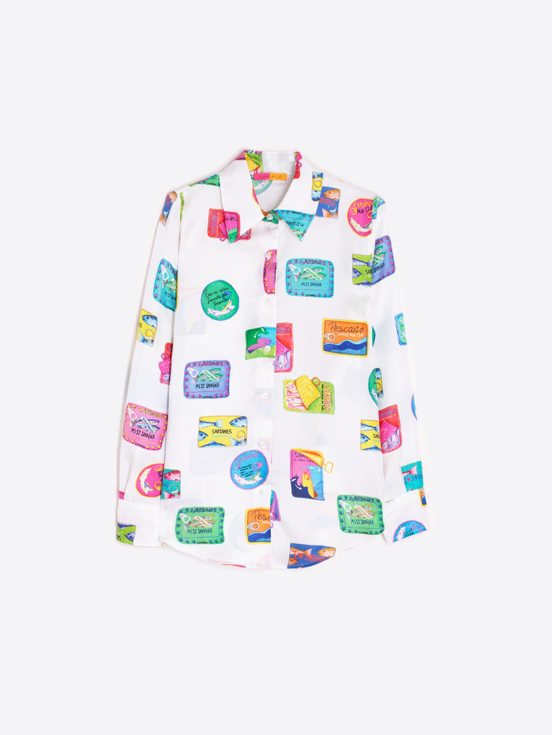 Mafalda sardines silk shirt